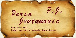 Persa Jevtanović vizit kartica